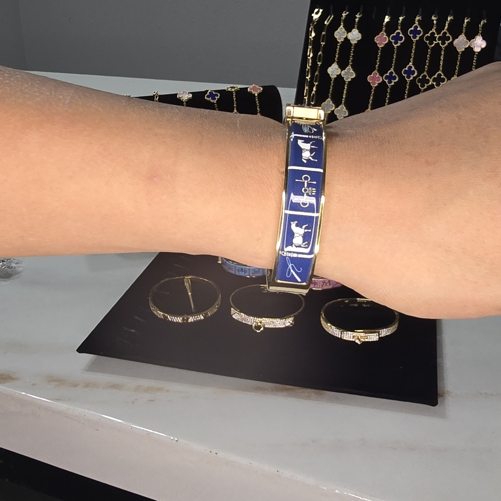 Blue Enamel Horse Bracelet